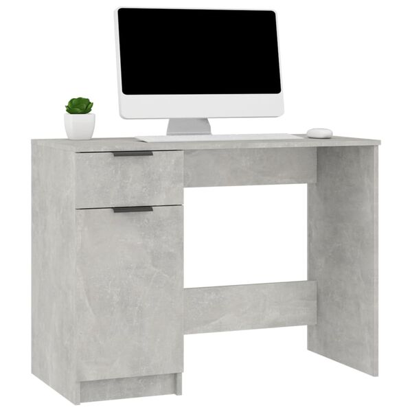 vidaXL Bureau Gris béton 100x50x75 cm Bois d'ingénierie