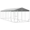 vidaXL Chenil d'ext&eacute;rieur pour chiens avec toit argent&eacute; 3x9x2,5 m