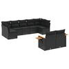 vidaXL Salon de jardin 9 pcs avec coussins noir r&eacute;sine tress&eacute;e
