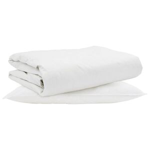 vidaXL Duvet d'&eacute;t&eacute; simple avec oreiller 2 pcs Blanc Plume de canard