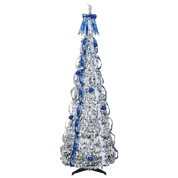 vidaXL Sapin de No&euml;l artificiel avec 200 LED Blanc 210 cm PVC