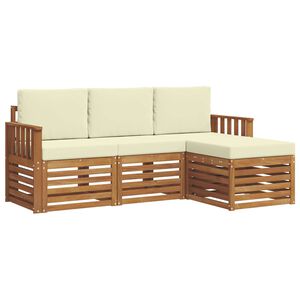 vidaXL Ensemble de canap&eacute;s d'ext&eacute;rieur 4 pcs Naturel et Cr&egrave;me