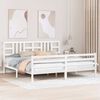 vidaXL Cadre de lit sans matelas blanc 200x200 cm bois massif