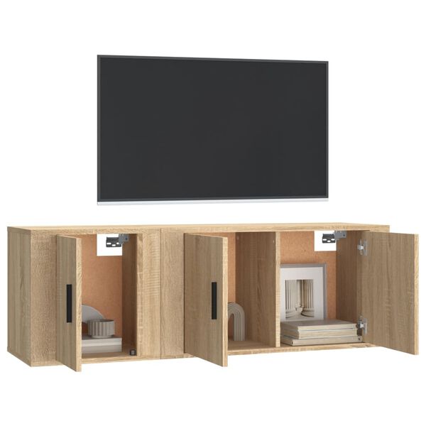 vidaXL Ensemble de meubles TV 2 pcs ch&ecirc;ne sonoma bois d'ing&eacute;nierie