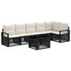 vidaXL Ensemble de canap&eacute; de jardin 7 pc Noir et blanc cr&egrave;me polyrotin