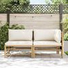 vidaXL Salon de jardin 2 pcs avec coussins blanc crème Bambou