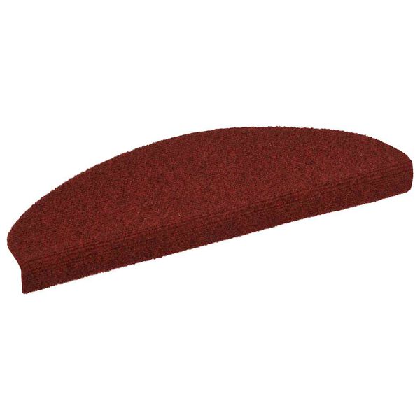 vidaXL Tapis d'escalier autocollants 20 pièces 65 x 21 x 4 cm Bordeaux Rouge Demi-rond Grand