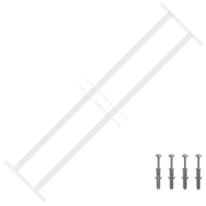 vidaXL Grille de s&eacute;curit&eacute; pour fen&ecirc;tres avec 2 barres transversales