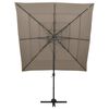 vidaXL Parasol de jardin &agrave; 4 niveaux avec m&acirc;t en aluminium taupe