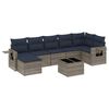 vidaXL Ensemble de canap&eacute; de jardin 8 pcs avec coussins gris r&eacute;sine tress&eacute;e