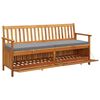 vidaXL Banc de rangement de jardin avec coussin 170 cm Bois d'acacia