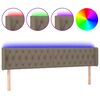 vidaXL T&ecirc;te de lit &agrave; LED Taupe 203x16x78/88 cm Tissu