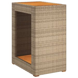vidaXL Table d'appoint de jardin dessus en bois beige 60x40x75 cm
