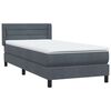 vidaXL Sommier &agrave; lattes de lit et matelas gris fonc&eacute; 80x220 cm velours