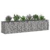 vidaXL Lit sur&eacute;lev&eacute; gabion 2 pcs Argent&eacute; 260 x 60 x 55 cm