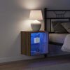 vidaXL &Eacute;tag&egrave;re flottante avec lumi&egrave;re LED Marron 40 x 28,5 x 40 cm
