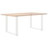 vidaXL Pieds de table &agrave; manger en U 2 pi&egrave;ces Blanc 90 x (72-73) cm Acier
