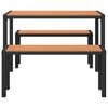 vidaXL Ensemble de salle à manger pour jardin 3 pcs Marron Acier