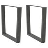vidaXL Pieds de table &agrave; manger en forme de V, 2 pi&egrave;ces, anthracite, 80 x (72-73,3) cm, acier