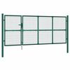 vidaXL Portail de jardin grillag&eacute; vert 350 x 125 cm en acier galvanis&eacute;