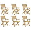 vidaXL Chaises pliantes, lot de 6, 54,5 x 61,5 x 86,5 cm, en bois d'acacia massif