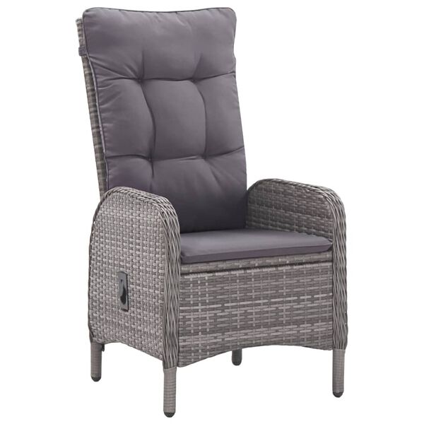 vidaXL Ensemble &agrave; manger de jardin 7 pcs Gris