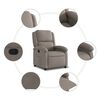 vidaXL Fauteuil inclinable Taupe Tissu