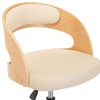 vidaXL Chaise pivotante de bureau Crème Bois courbé et similicuir