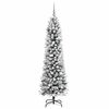 vidaXL Sapin de No&euml;l artificiel Blanc 210 cm PVC, m&eacute;tal et plastique