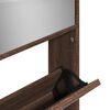 vidaXL Armoire &agrave; chaussures miroir 4 niveaux ch&ecirc;ne marron 63x17x134 cm