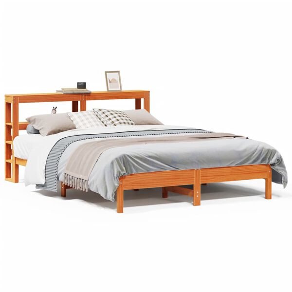 vidaXL Cadre de lit sans matelas cire marron 140x200cm bois pin massif