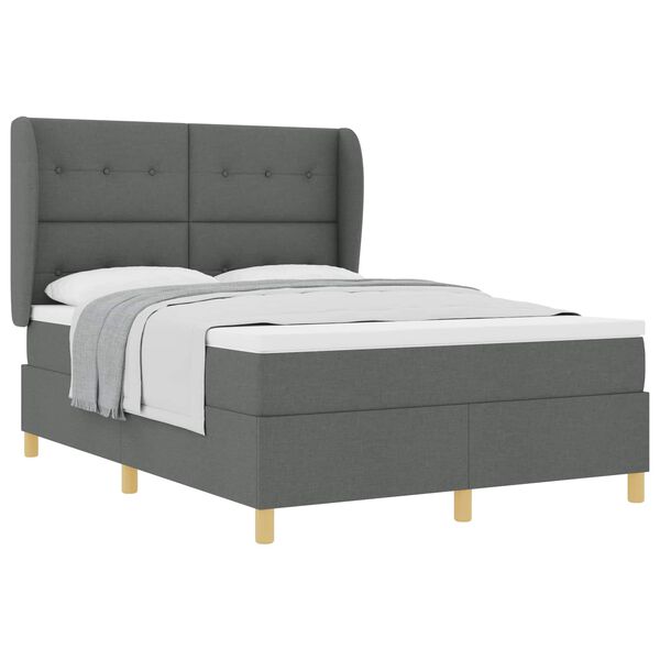 vidaXL Lit &agrave; ressorts avec matelas gris fonc&eacute; 90x190 cm Gris fonc&eacute;