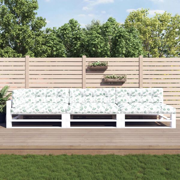 vidaXL Coussins de palette lot de 7 motif de feuilles tissu