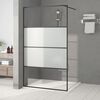 vidaXL Paroi de douche Noir 115x195 cm Verre ESG demi-d&eacute;poli