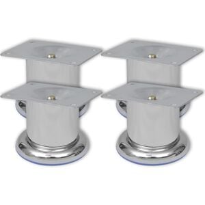 vidaXL Pieds ronds de canap&eacute; 4 pcs Chrome 60 mm