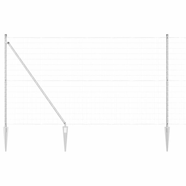 vidaXL Cl&ocirc;ture avec poteau Argent&eacute; 1,5 x 10 m Acier