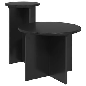 vidaXL Ensemble de tables d'appoint 2 pcs Ch&ecirc;ne noir Bois d'ing&eacute;nierie