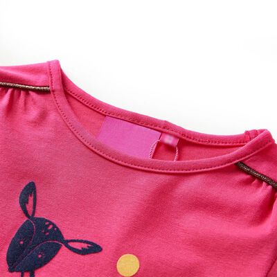 T-shirt enfants à manches longues rose vif 92
