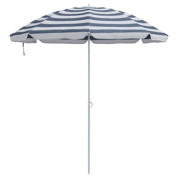 vidaXL Parasol de plage Bleu et Blanc 206 x 206 x 212 cm
