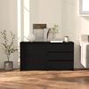 vidaXL Buffets 2 pcs Noir Bois d'ing&eacute;nierie