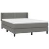vidaXL Sommier &agrave; lattes de lit avec matelas Gris fonc&eacute; 140x190cm Tissu