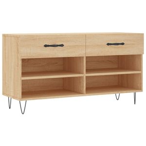 vidaXL Banc &agrave; chaussures ch&ecirc;ne sonoma 102x35x55 cm bois d'ing&eacute;nierie