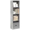 vidaXL Biblioth&egrave;que gris b&eacute;ton 40x24x143 cm bois d'ing&eacute;nierie