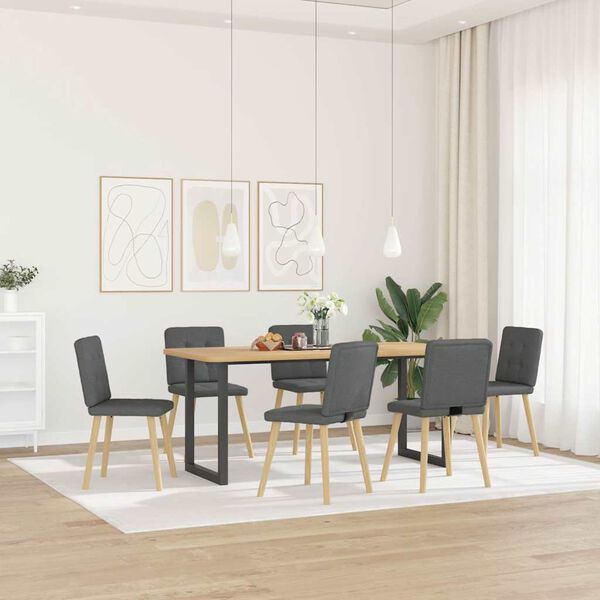 vidaXL Chaises à manger lot de 6 gris foncé tissu