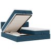 VidaXL Cadre de lit ottoman avec matelas bleu fonc&eacute; 160x200 cm velours