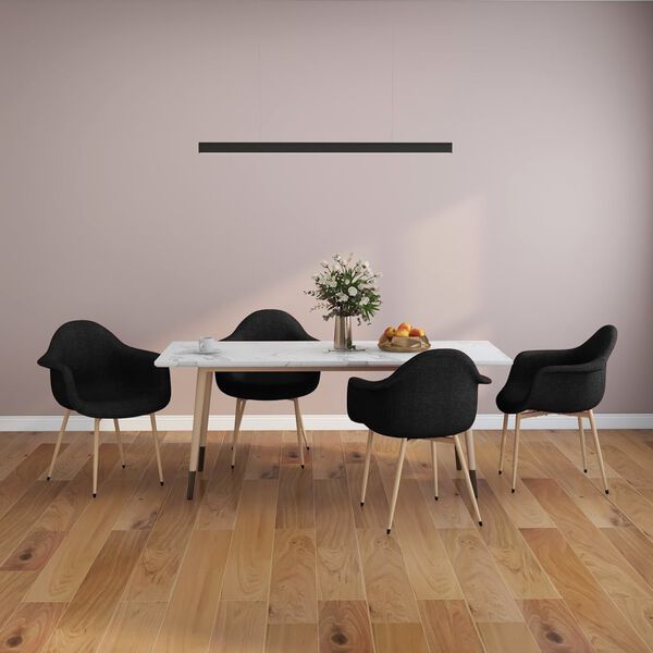 vidaXL Chaises &agrave; manger lot de 4 noir tissu