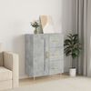 vidaXL Buffet gris b&eacute;ton 69,5x34x90 cm bois d'ing&eacute;nierie