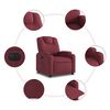 vidaXL Fauteuil inclinable &eacute;lectrique Rouge bordeaux Tissu