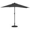 vidaXL Parasol de jardin Noir 294 x 150 x 224 cm Polyester et Acier