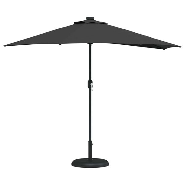 vidaXL Parasol de jardin Noir 294 x 150 x 224 cm Polyester et Acier